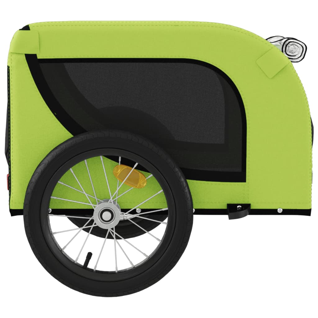 Remolque de bicicleta mascotas hierro tela Oxford verde negro