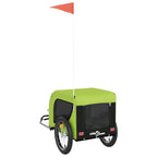 Remolque de bicicleta mascotas hierro tela Oxford verde negro