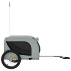Remolque de bicicleta mascotas hierro tela Oxford gris negro