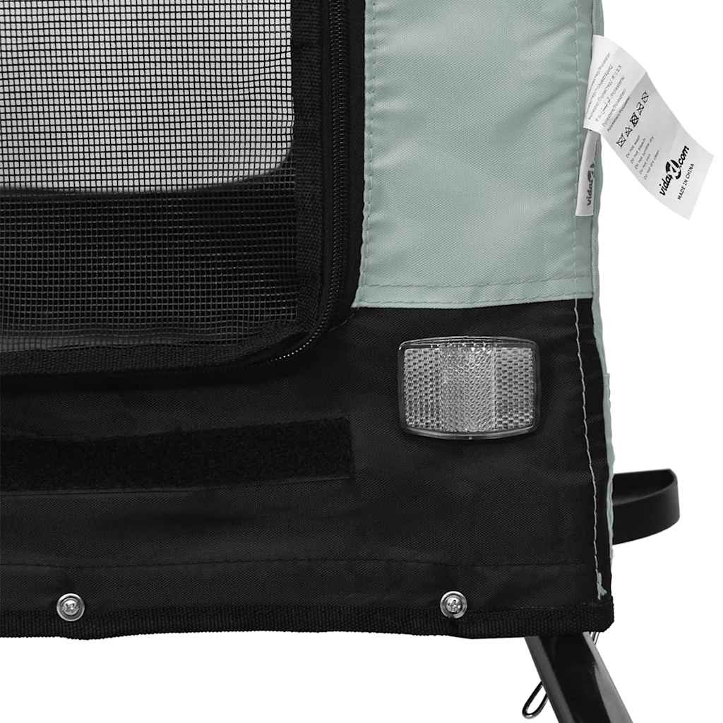 Remolque de bicicleta mascotas hierro tela Oxford gris negro