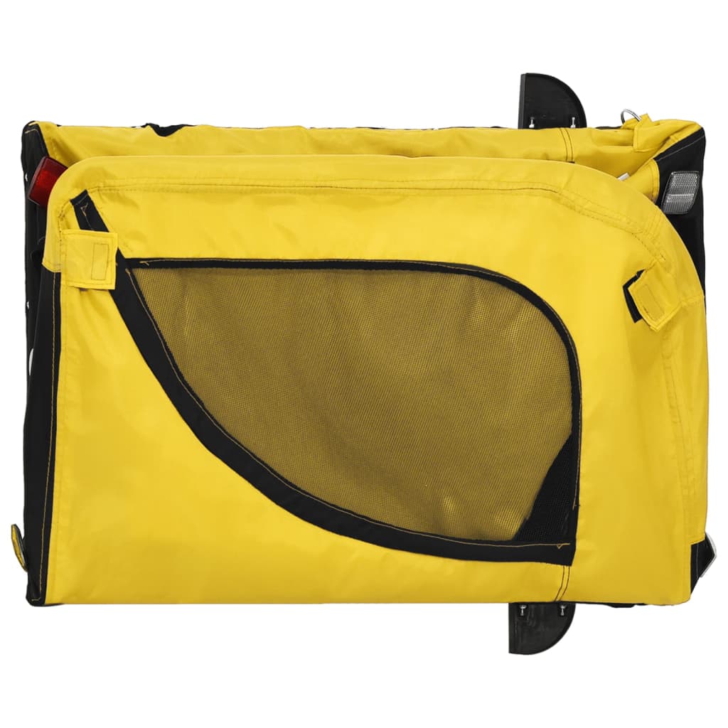 Remolque bicicleta mascotas hierro tela Oxford amarillo negro