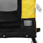 Remolque bicicleta mascotas hierro tela Oxford amarillo negro