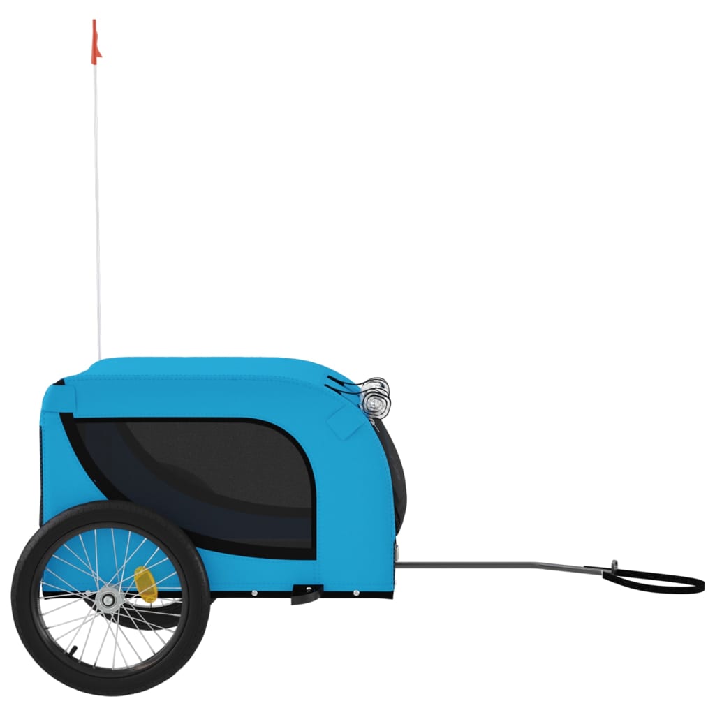 Remolque de bicicleta mascotas hierro tela Oxford azul negro