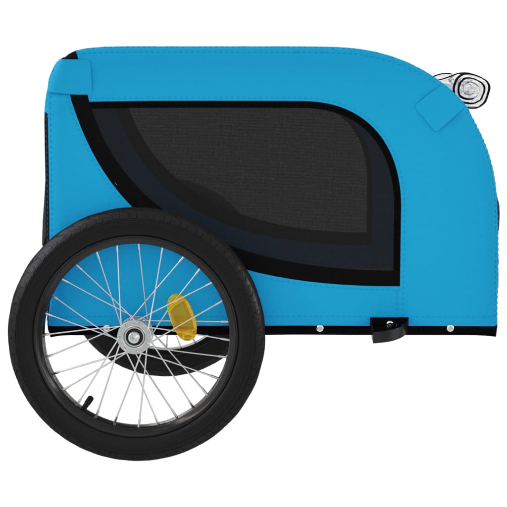 Remolque de bicicleta mascotas hierro tela Oxford azul negro
