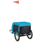 Remolque de bicicleta mascotas hierro tela Oxford azul negro