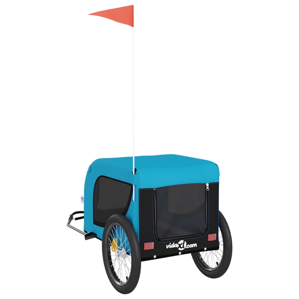 Remolque de bicicleta mascotas hierro tela Oxford azul negro