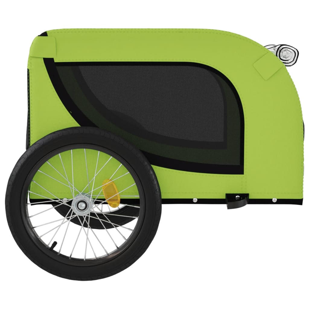 Remolque de bicicleta mascotas hierro tela Oxford verde negro