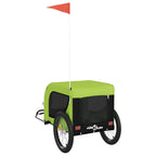 Remolque de bicicleta mascotas hierro tela Oxford verde negro
