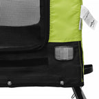 Remolque de bicicleta mascotas hierro tela Oxford verde negro