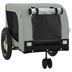 Remolque de bicicleta mascotas hierro tela Oxford gris negro