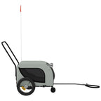 Remolque de bicicleta mascotas hierro tela Oxford gris negro