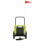 Remolque de bicicleta mascotas hierro tela Oxford verde negro