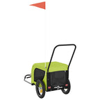 Remolque de bicicleta mascotas hierro tela Oxford verde negro