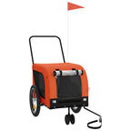 Remolque de bicicleta mascotas hierro tela Oxford naranja negro