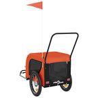 Remolque de bicicleta mascotas hierro tela Oxford naranja negro
