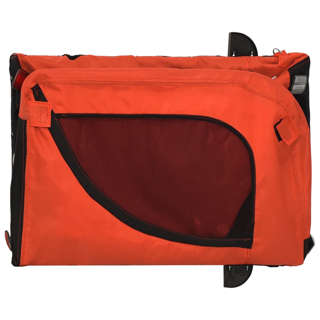 Remolque de bicicleta mascotas hierro tela Oxford naranja negro