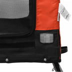 Remolque de bicicleta mascotas hierro tela Oxford naranja negro