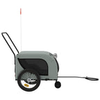 Remolque de bicicleta mascotas hierro tela Oxford gris negro