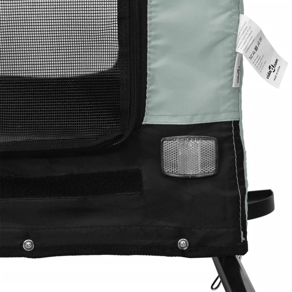 Remolque de bicicleta mascotas hierro tela Oxford gris negro