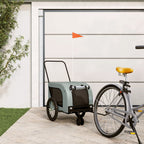 Remolque de bicicleta mascotas hierro tela Oxford gris negro