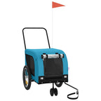 Remolque de bicicleta mascotas hierro tela Oxford azul negro