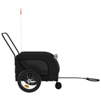 Remolque de bicicleta mascotas hierro tela Oxford negro