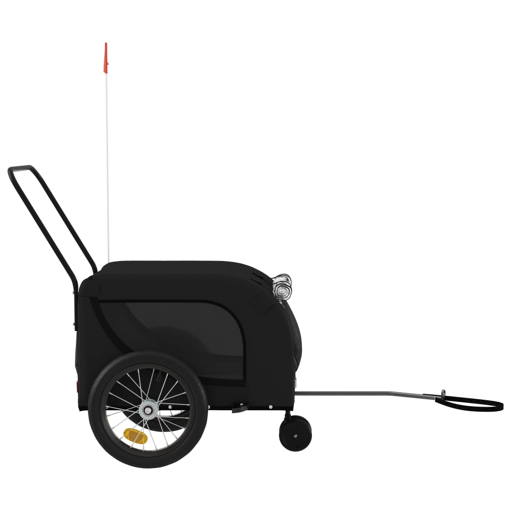 Remolque de bicicleta mascotas hierro tela Oxford negro