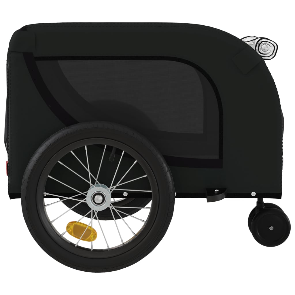 Remolque de bicicleta mascotas hierro tela Oxford negro