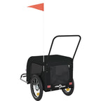 Remolque de bicicleta mascotas hierro tela Oxford negro