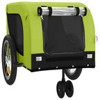 Remolque de bicicleta mascotas hierro tela Oxford verde negro