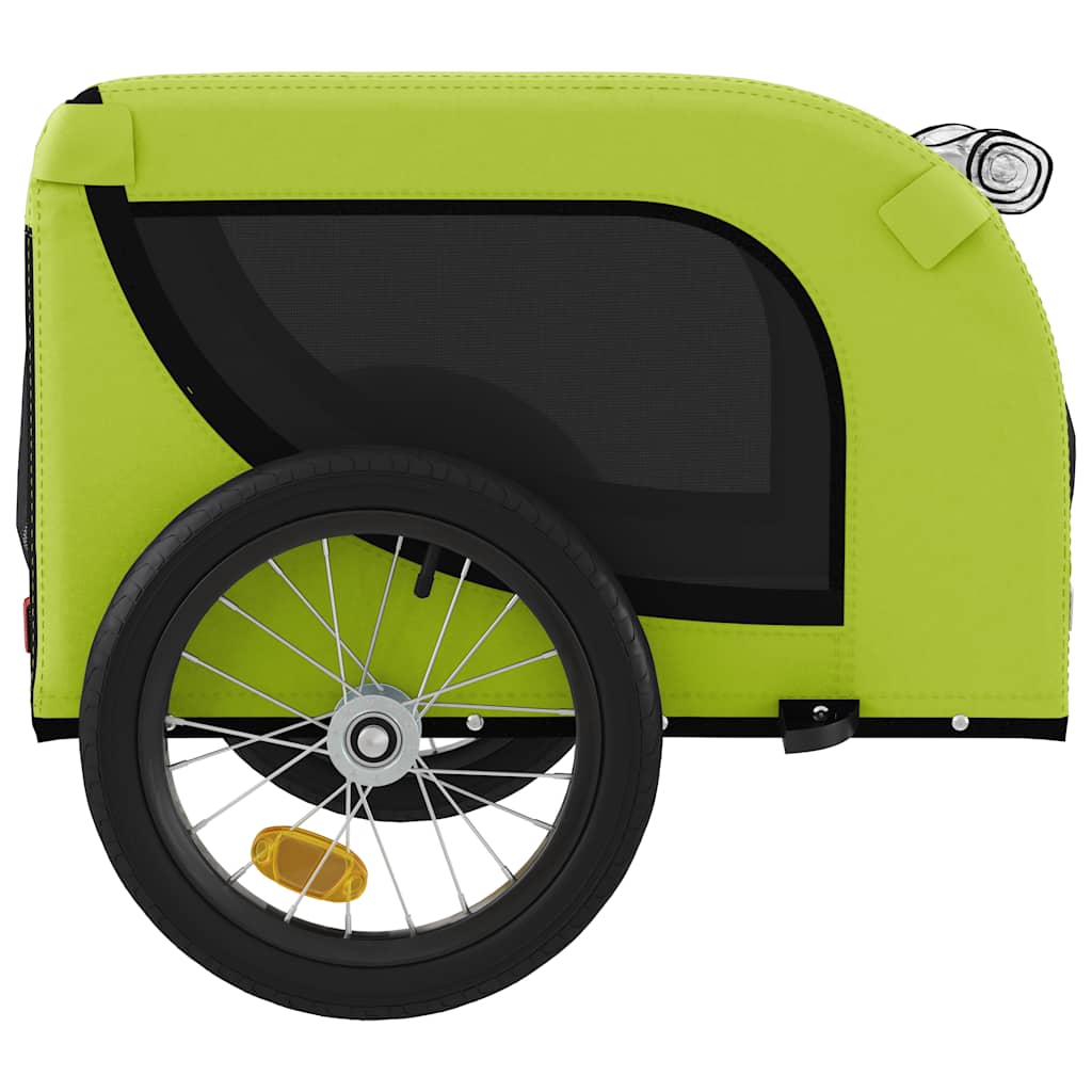 Remolque de bicicleta mascotas hierro tela Oxford verde negro