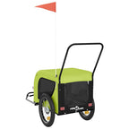 Remolque de bicicleta mascotas hierro tela Oxford verde negro