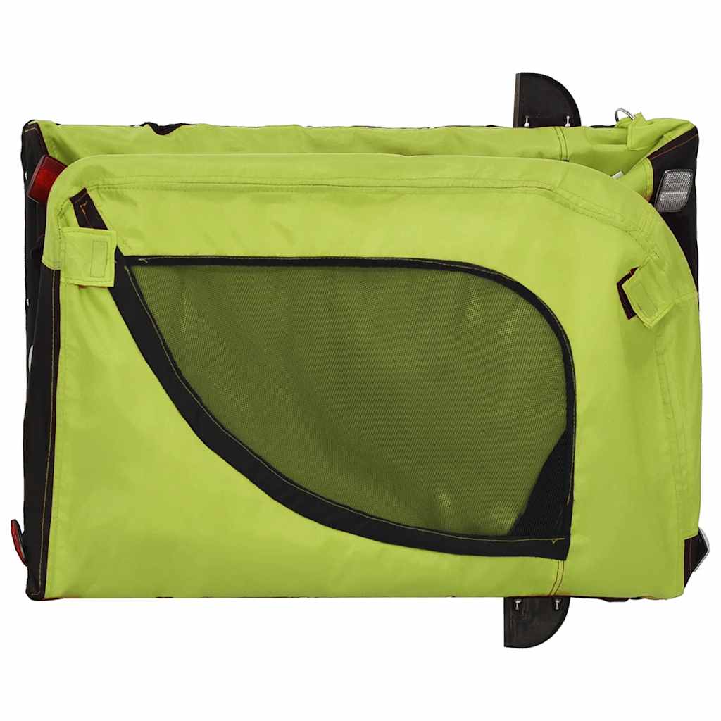 Remolque de bicicleta mascotas hierro tela Oxford verde negro