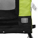 Remolque de bicicleta mascotas hierro tela Oxford verde negro
