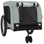 Remolque de bicicleta mascotas hierro tela Oxford gris negro