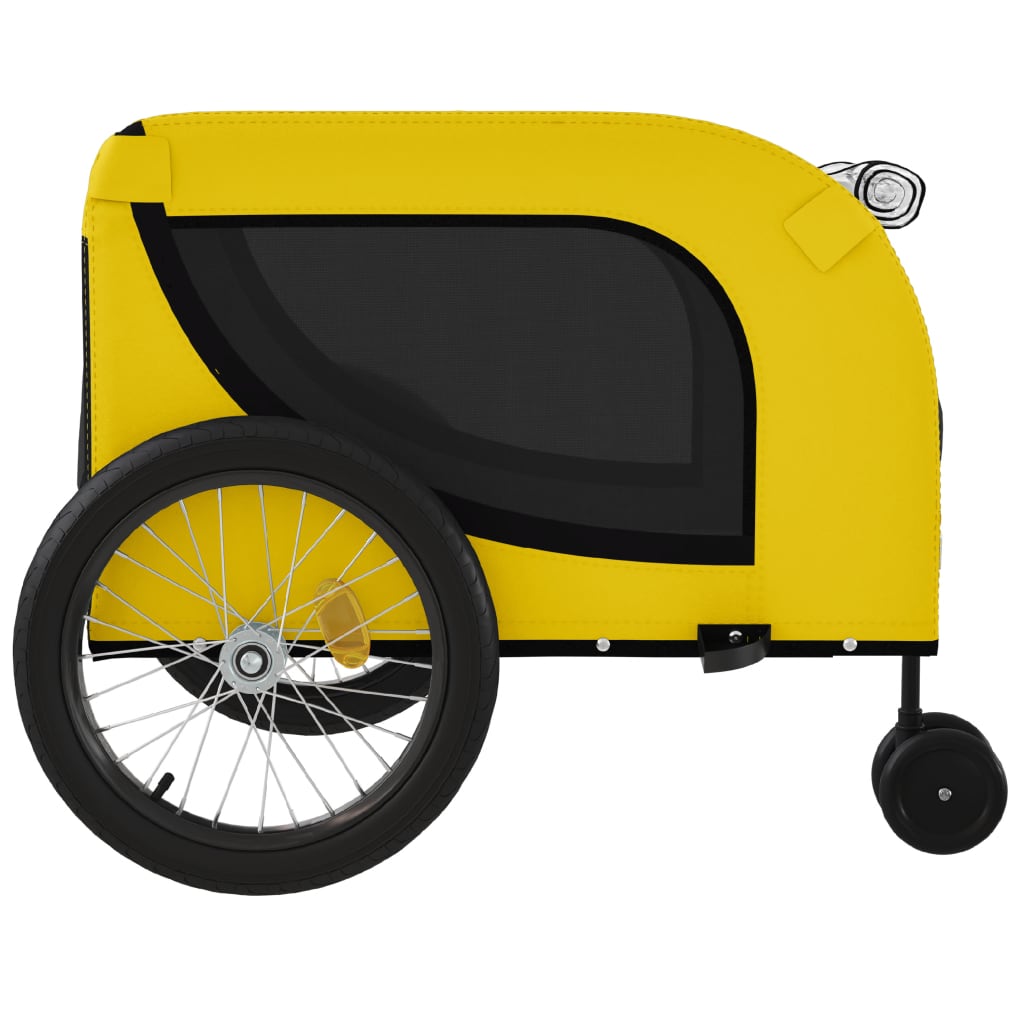Remolque bicicleta mascotas hierro tela Oxford amarillo negro
