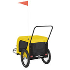 Remolque bicicleta mascotas hierro tela Oxford amarillo negro