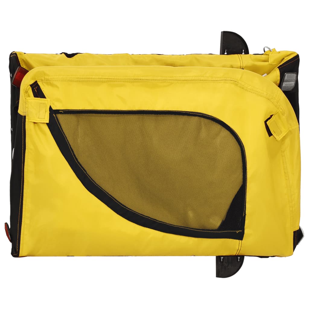 Remolque bicicleta mascotas hierro tela Oxford amarillo negro