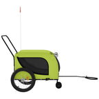 Remolque de bicicleta mascotas hierro tela Oxford verde negro