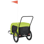 Remolque de bicicleta mascotas hierro tela Oxford verde negro