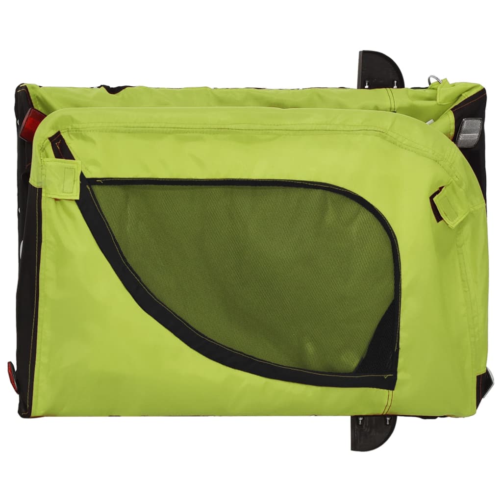 Remolque de bicicleta mascotas hierro tela Oxford verde negro