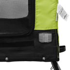 Remolque de bicicleta mascotas hierro tela Oxford verde negro