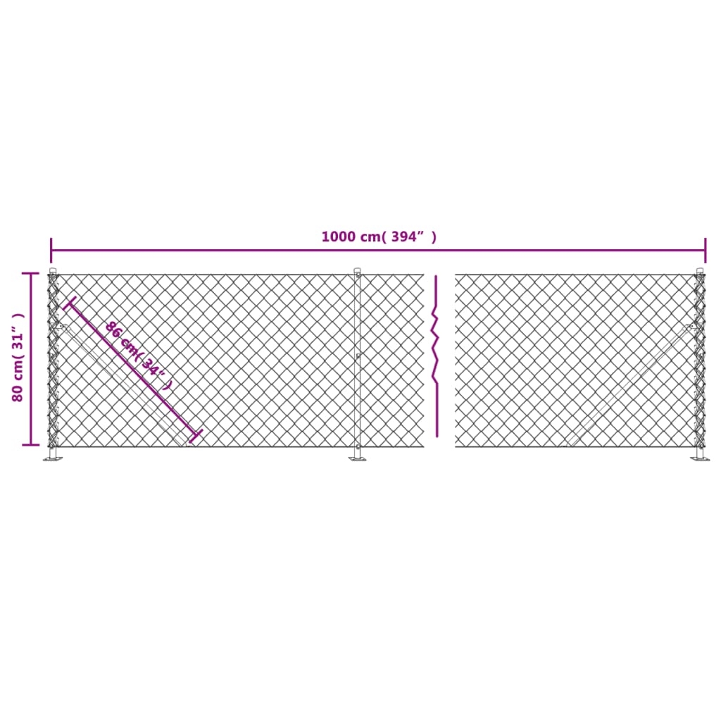 Cerca de alambre con brida verde 0,8x10 m