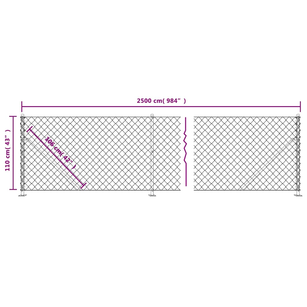 Cerca de alambre con brida verde 1,1x25 m