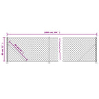 Cerca de alambre con brida gris antracita 0,8x10 m