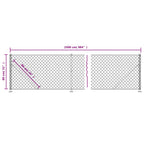 Cerca de alambre con brida gris antracita 0,8x25 m