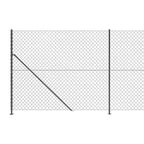 Cerca de alambre con brida gris antracita 1,6x25 m