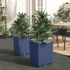 Jardinera 2 uds madera maciza de pino marrón miel 40x40x52,5 cm
