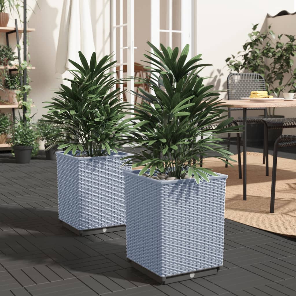 Jardinera 2 uds madera maciza de pino marrón miel 40x40x52,5 cm