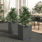 Jardinera 2 uds madera maciza de pino marrón miel 40x40x52,5 cm